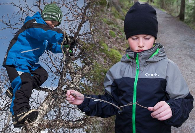 barn i funktionsjacka från Gneis